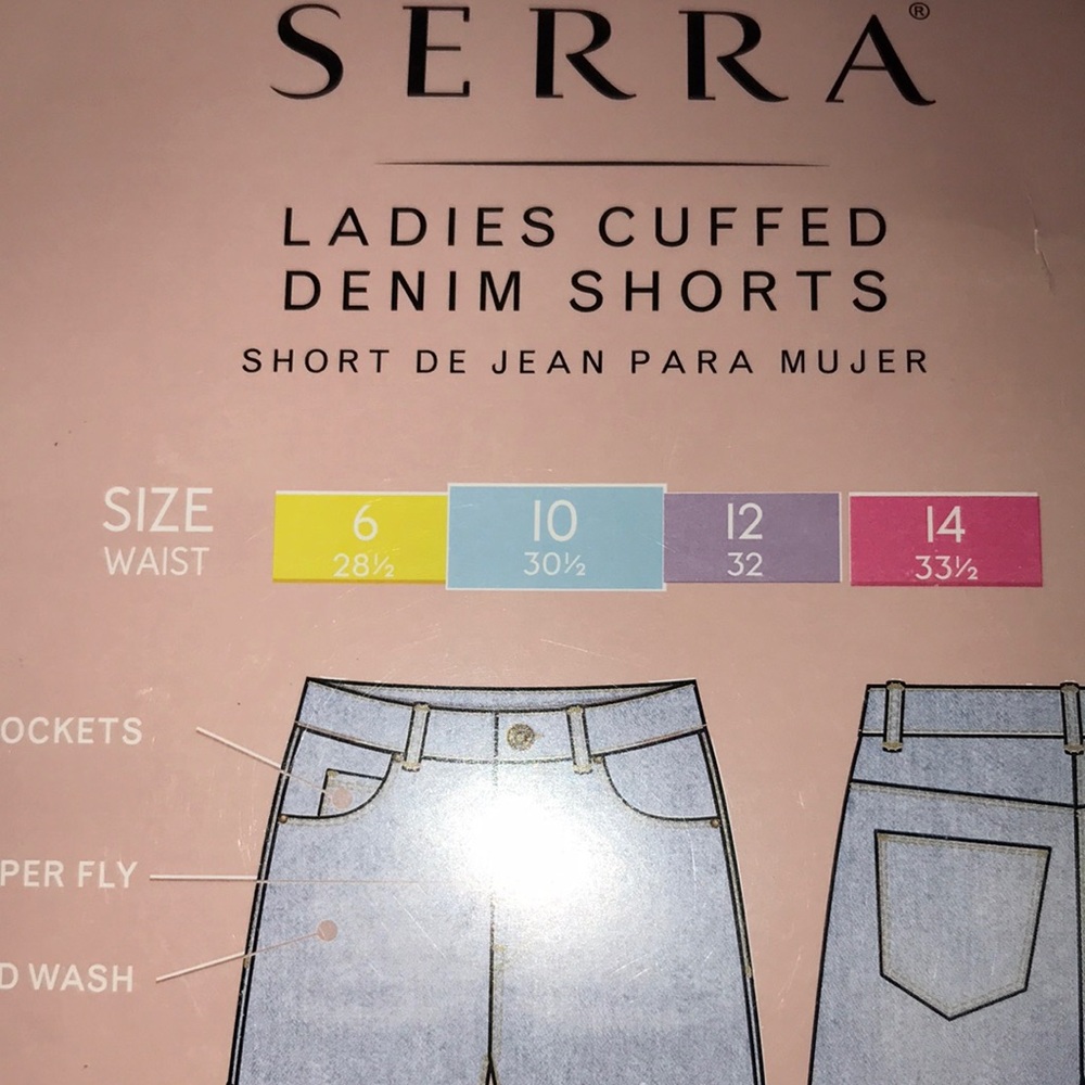 Serra Ladies Cuffed Denim Shorts - Light Blue - Picture 4 of 9